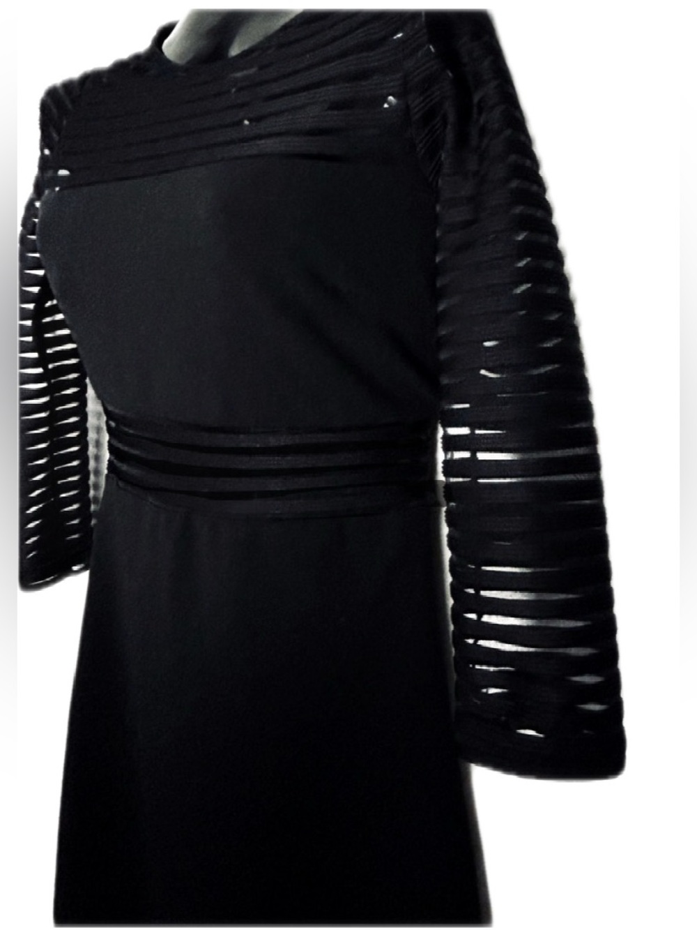 Lulu's Black Sheer Sleeve Dress NWOT - Picture 4 of 9